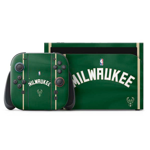NBA Milwaukee Bucks Jersey Nintendo Switch 2 (2025) with Joy-Con Skin